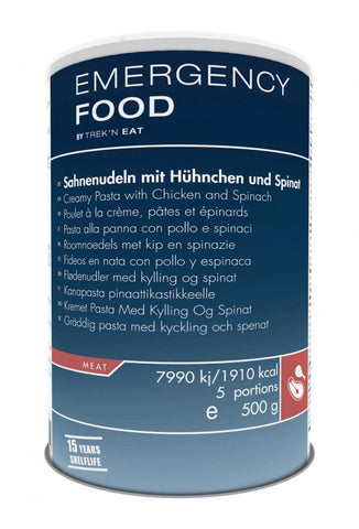 Sahnenudeln mit Hühnchen und Spinat