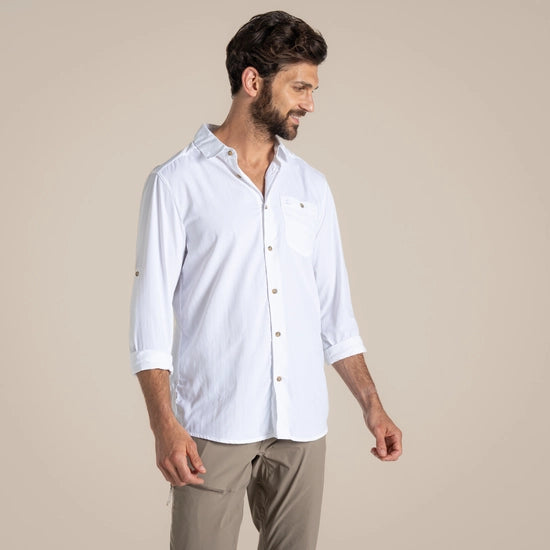 Craghoppers NosiLife Nuoro Langarmshirt II - Herren white Reisehemd Auf und Davon Outdoor Equipment
