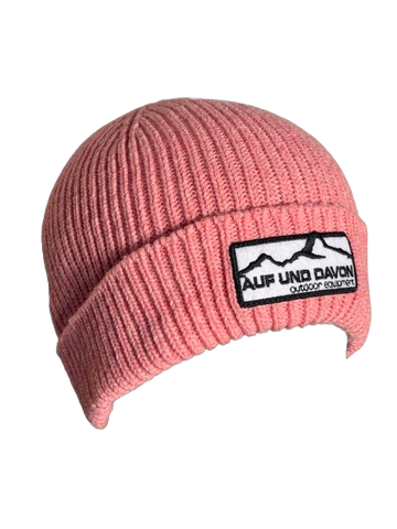 Auf und Davon Strickmütze Rosa aus Wolle