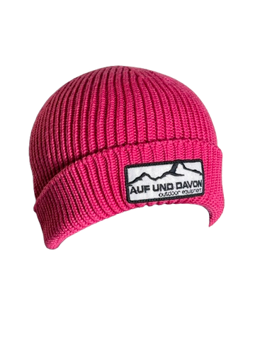 Auf und Davon Strickmütze Pink aus Wolle
