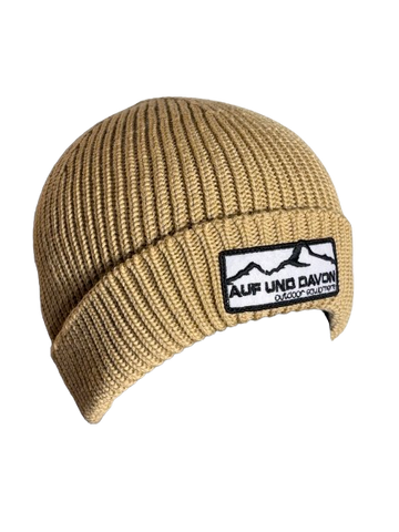 Auf und Davon Strickmütze Beige aus Wolle
