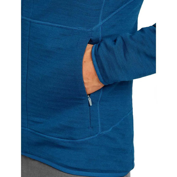 Icebreaker Men's Merino 400 RealFleece Descender LS Zip-Jacket atlantis Merino Fleece blau Auf und Davon Outdoor Equipment