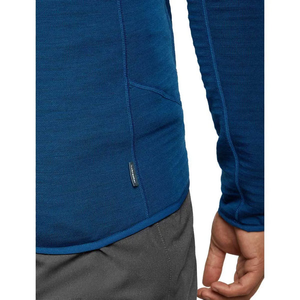 Icebreaker Men's Merino 400 RealFleece Descender LS Zip-Jacket atlantis Merino Fleece blau Auf und Davon Outdoor Equipment