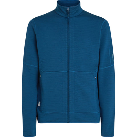 Icebreaker Men's Merino 400 RealFleece Descender LS Zip-Jacket atlantis Merino Fleece blau Auf und Davon Outdoor Equipment
