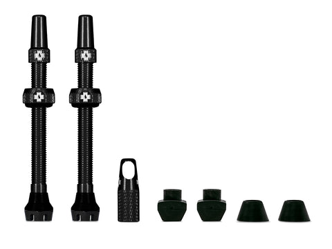 Muc-Off Tubeless Valve Kit V2 Universal for MTB & Road Gr.80 black Tubeless Ventile schwarz Auf und Davon Outdoor Equipment