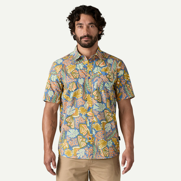 Men's Go-To Shirt Flourish Abundant Blue Hawaii Hemd Männer Auf und Davon Outdoor Equipment