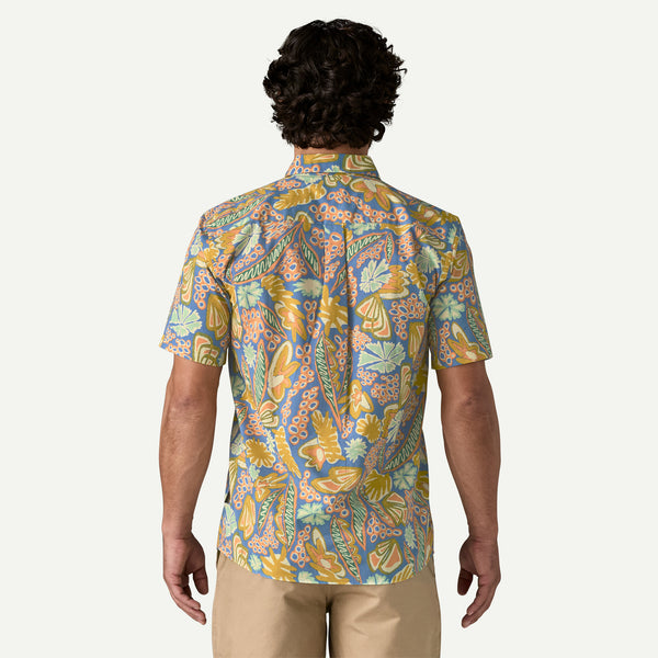 Men's Go-To Shirt Flourish Abundant Blue Hawaii Hemd Männer Auf und Davon Outdoor Equipment