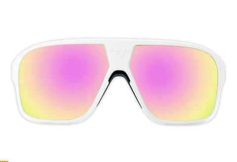 Pit Viper The Flight Optics HDPV - Miami Nights Pink | Fahrradbrille polarisierte Sonnenbrille rosa weiß Auf und Davon Outdoor Equipment 