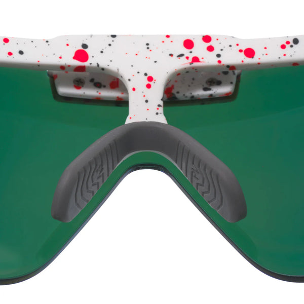Pit Viper The Flip-Offs HDPV - Heater | Fahrradbrille klappbare Sonnenbrille schnelle Brille Laufbrille orange weiß gesprenkelt Auf und Davon Outdoor Equipment