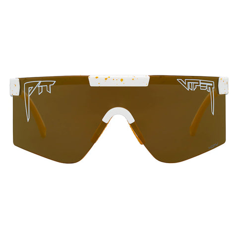 Pit Viper The Originals 2.0 Wide HDPV - Bel Air Fahrradbrille braun weiß polarisiertschnelle Brille Laufbrille Auf und Davon Outdoor Equipment 