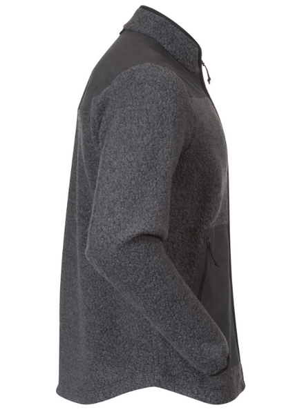 Bergans Nordmarka ReWool Pile Midlayer Jacket Men solid dark grey/dark shadow grey Wollpullover Herren Zipper Auf und Davon Outdoor Equipment