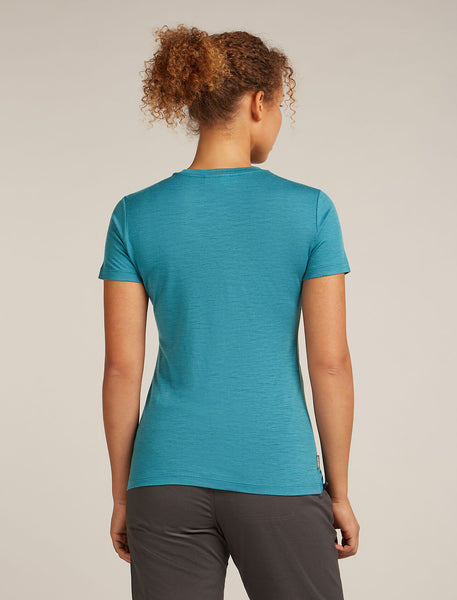 icebreaker Women's Merino 150 Tech Lite T-Shirt Snow Day | Merinoshirt topaz Funktionsshirt Auf und Davon Outdoor Equipment