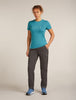 icebreaker Women's Merino 150 Tech Lite T-Shirt Snow Day | Merinoshirt topaz Funktionsshirt Auf und Davon Outdoor Equipment
