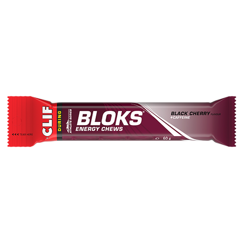 Clif Bar Bloks Energy Chews - Schwarzkirsche + Koffein Energie Gums Auf und Davon Outdoor Equipment