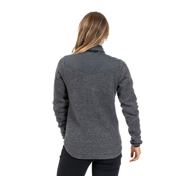 Bergans Nordmarka ReWool Pile Midlayer Jacket Women solid dark grey/dark shadow grey Wolljacke grau Auf und Davon Outdoor Equipment