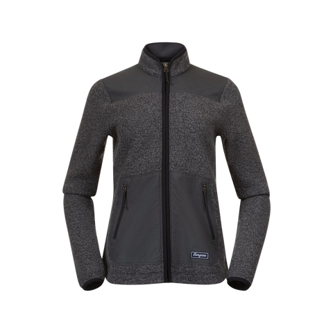 Bergans Nordmarka ReWool Pile Midlayer Jacket Women solid dark grey/dark shadow grey Wolljacke grau Auf und Davon Outdoor Equipment