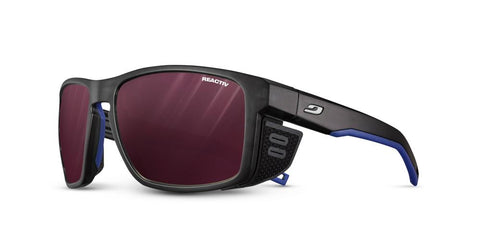 Julbo SHIELD Reactiv 0-4 | Gletscherbrille schwarz blau weiss Sportsonnenbrille Auf und Davon Outdoor Equipment