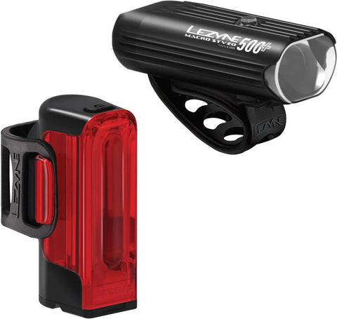Lezyne Beleuchtungsset Macro Drive 500+ StVZO / Strip Drive+ StVZO Fahrradbeleuchtung Fronlicht Rücklich Fahrradlicht - Auf und Davon | Outdoor Equipment