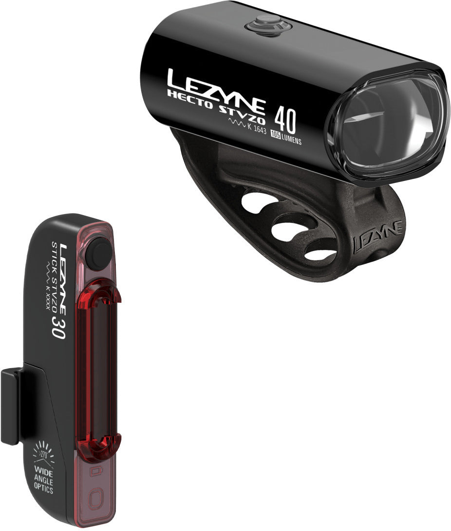 led fahrradbeleuchtung set stvzo Lezyne Fahrradbeleuchtungsset Hecto Drive 40 StVZO / Stick Drive StVZO