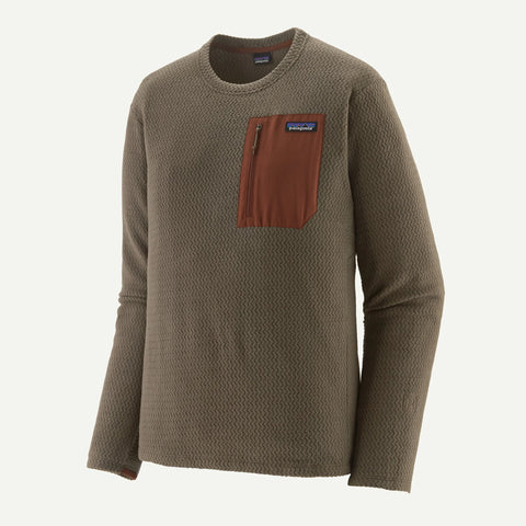 patagonia Men's R1 Air Fleece Crewneck | Fleecepullover marlow brown Funktionspullover warm weich schnelltrocknend braun Auf und Davon Outdoor Equipment