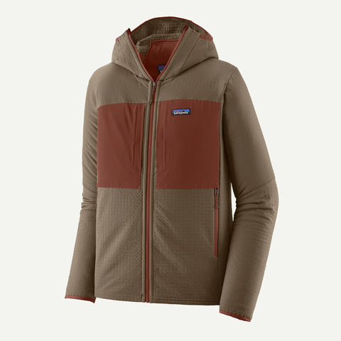 patagonia Men's R2 TechFace Hoody Fleecejacke marlow brown Funktionshoody Auf und Davon Outdoor Equipment