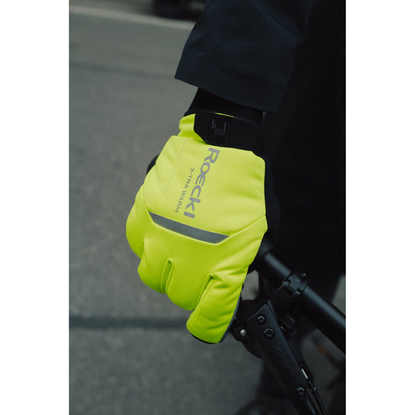 roeckl sports Villach 3 | Fahrradhandschuhe fluo yellow Winter-Radhandschuhe neongelb Auf und Davon Outdoor Equipment