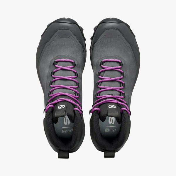scarpa Ribelle Cross 2 Mid GTX Women's Wanderschuhe dark gray/purple wasserdicht leicht Auf und Davon Outdoor Equipment