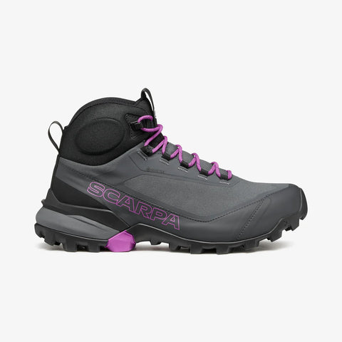 scarpa Ribelle Cross 2 Mid GTX Women's Wanderschuhe dark gray/purple wasserdicht leicht Auf und Davon Outdoor Equipment