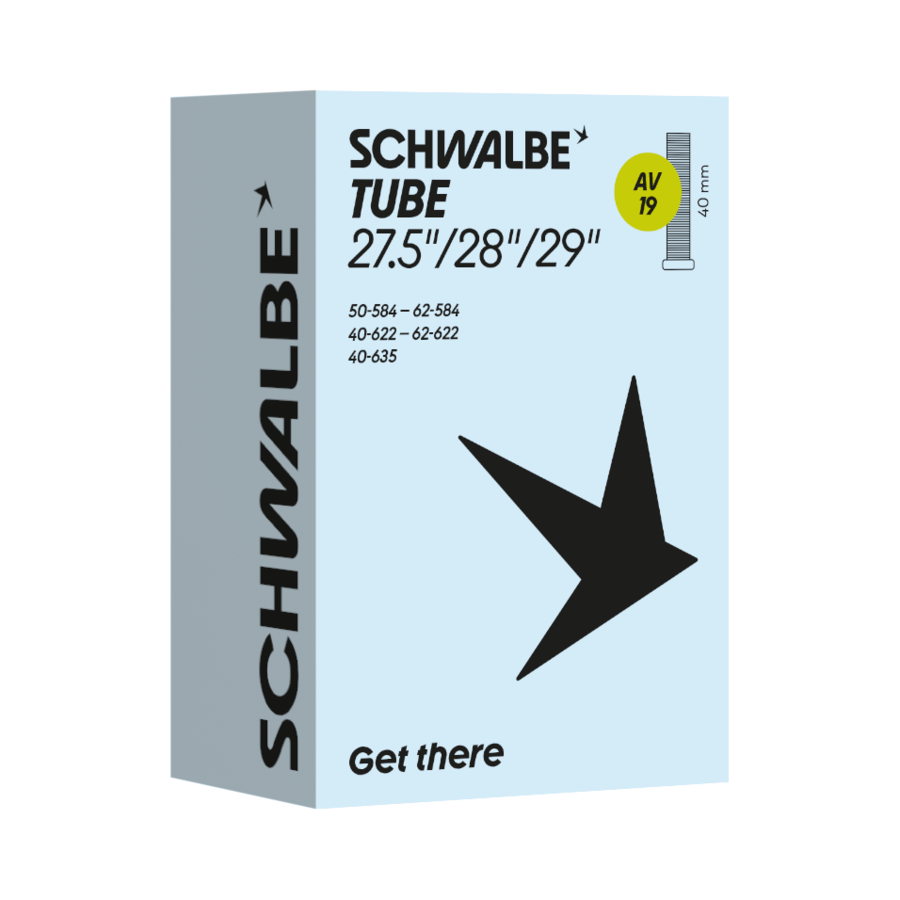 Schwalbe Schlauch Nr. 19 mit Autoventil 40 mm in der Verpackung
