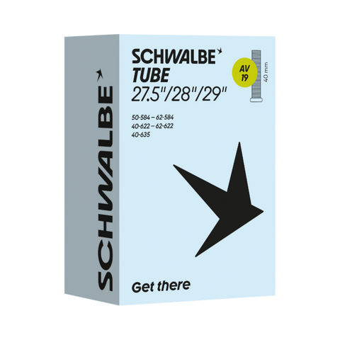 Schwalbe Schlauch Nr. 19 mit Autoventil 40 mm in der Verpackung