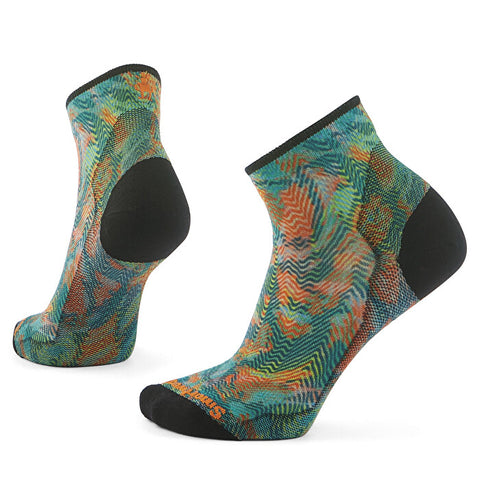 smartwool Bike Zero Cushion Ankle Jungle Music-Print - Damen Merino Fahrradsocken knöchelhoch