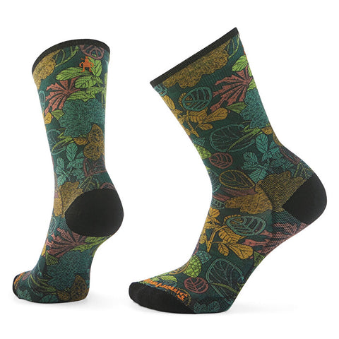 smartwool Bike Zero Cushion Crew Aloha Forest Print - Unisex Merino Fahrradsocken Auf und Davon Outdoor Equipment 