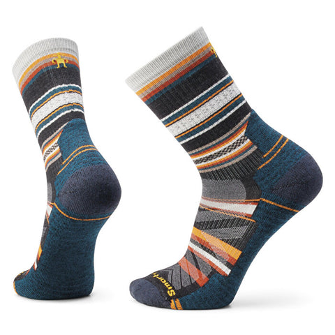 smartwool Hike Light Cushion Panorama Crew Socks - Unisex charcoal Merino Wandersocken Auf und Davon Outdoor Equipment