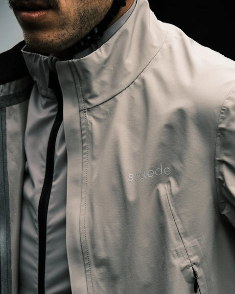 straede Rain Jacket Men cloud white Regenjacke Fahrradjacke Herren Auf und Davon Outdoor Equipment