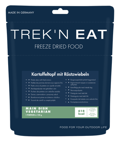 Trek'n'eat Kartoffeleintopf mit Röstzwiebeln | Outdoor Essen gefriergetrocknete Mahlzeit Auf und Davon Outdoor Equipment