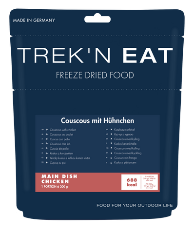 trek`n eat Couscous mit Hühnchen | Outdoor Essen gefriergetrockneter Mahlzeit Auf und Davon Outdoor Equipment
