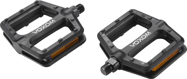 voxom Flat Pe24 | Fahrradpedale schwarz Flachpedale Flat Pedals rutschfest schwarz