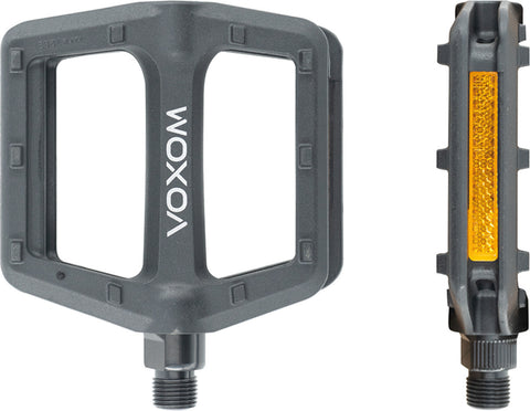 voxom Flat Pe24 | Fahrradpedale schwarz Flachpedale Flat Pedals rutschfest schwarz