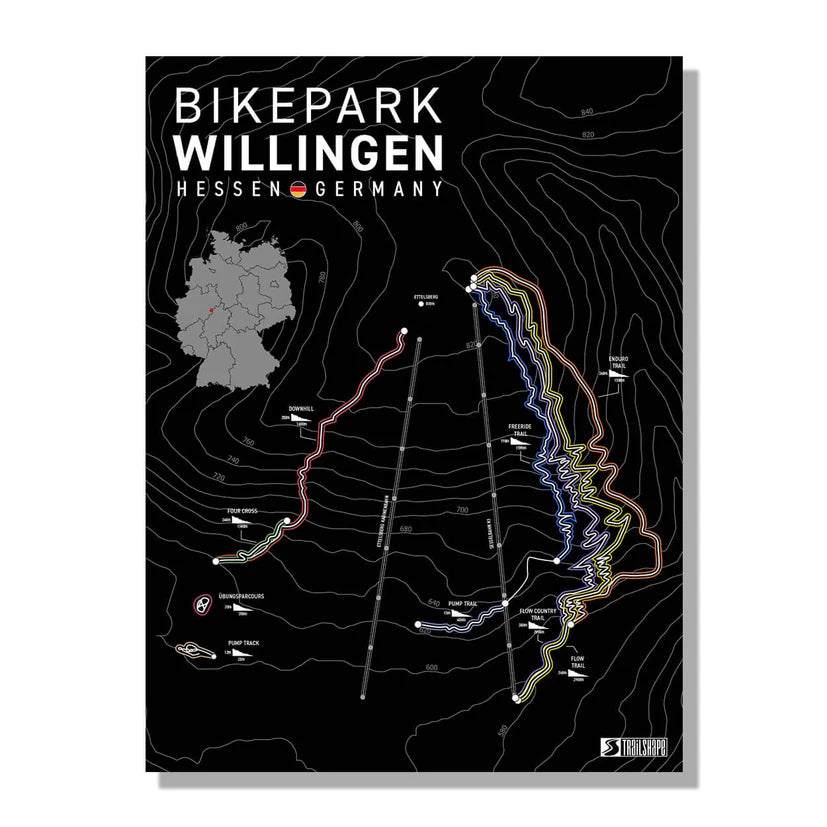Trailshape Bikepark Willingen Hessen Germany 30x40cm
